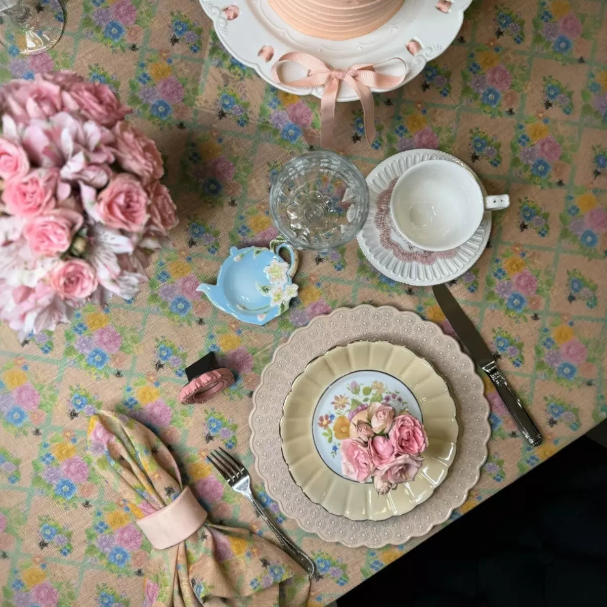 Toalha de Mesa Estampada Linho e Poliéster 274 x 170cm