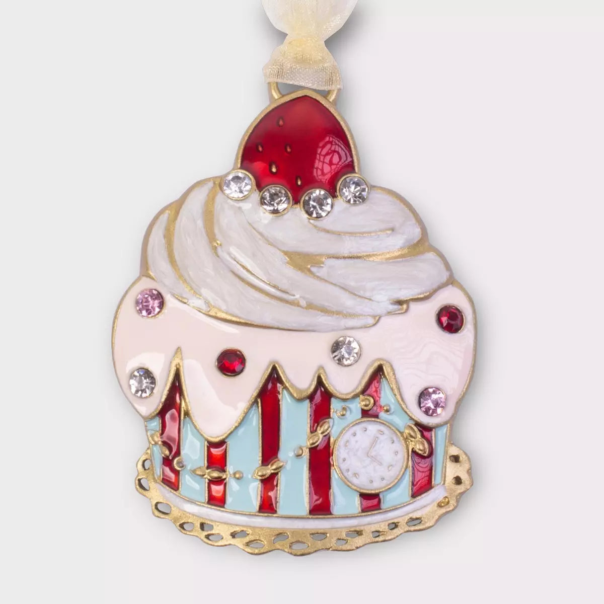 Pingente de Parede Cupcake Metal Colorido 6,50 x 0,50 x 5,50cm