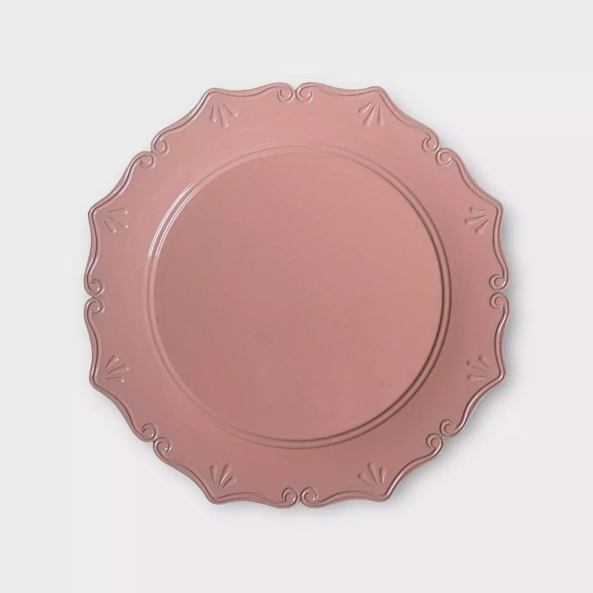 Sousplat Chá Rosa Borda Arabescos PU 25cm