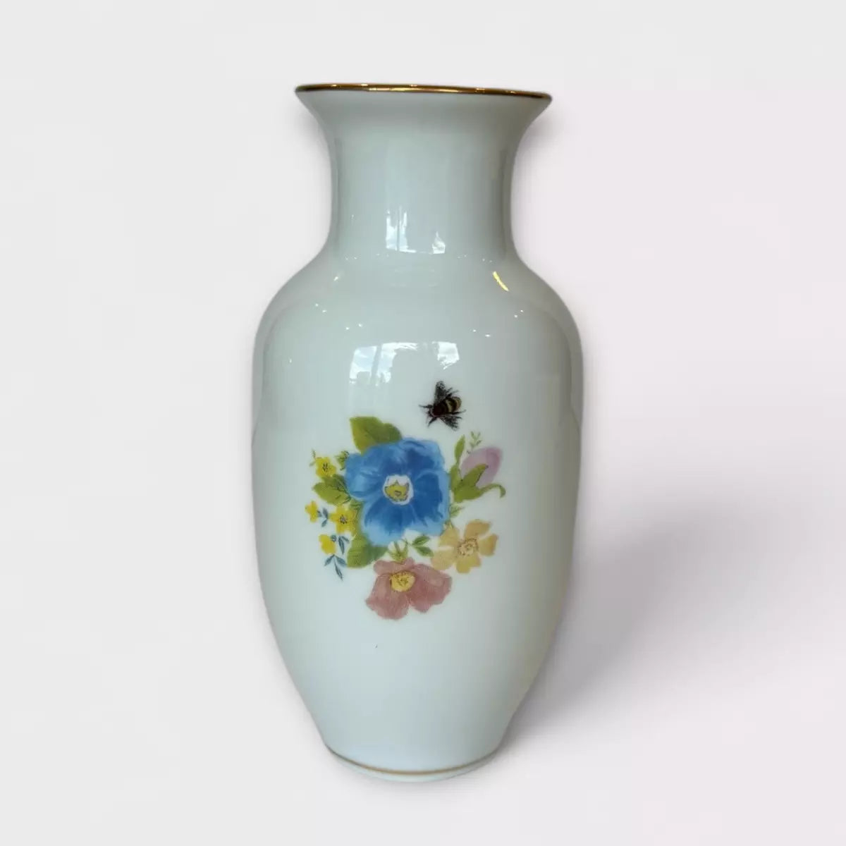 Vaso de mesa Porcelana Filete Ouro 8 x 15,50cm