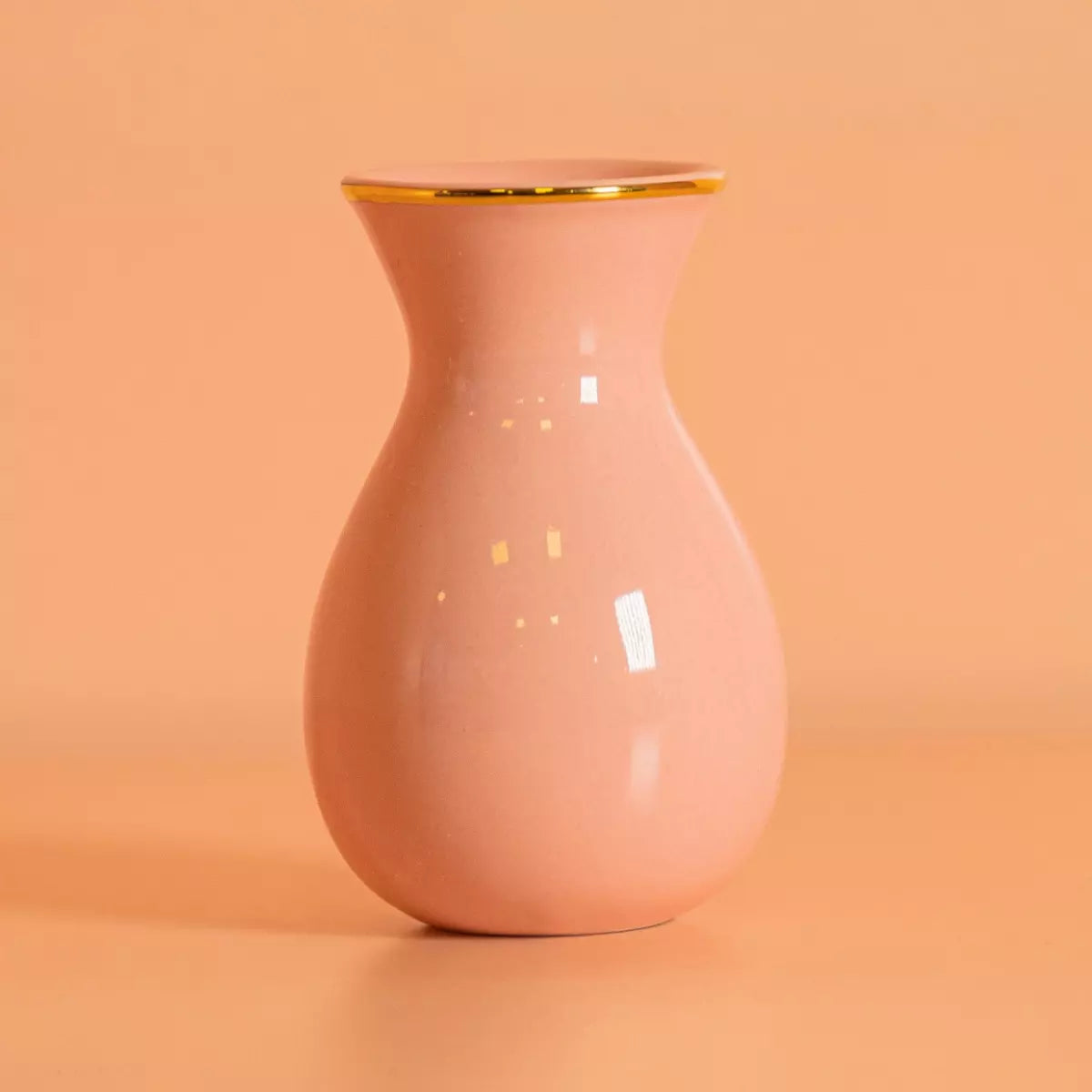 Kit Mini Vaso de Mesa Maria de Porcelana Rosa 7 x 5cm