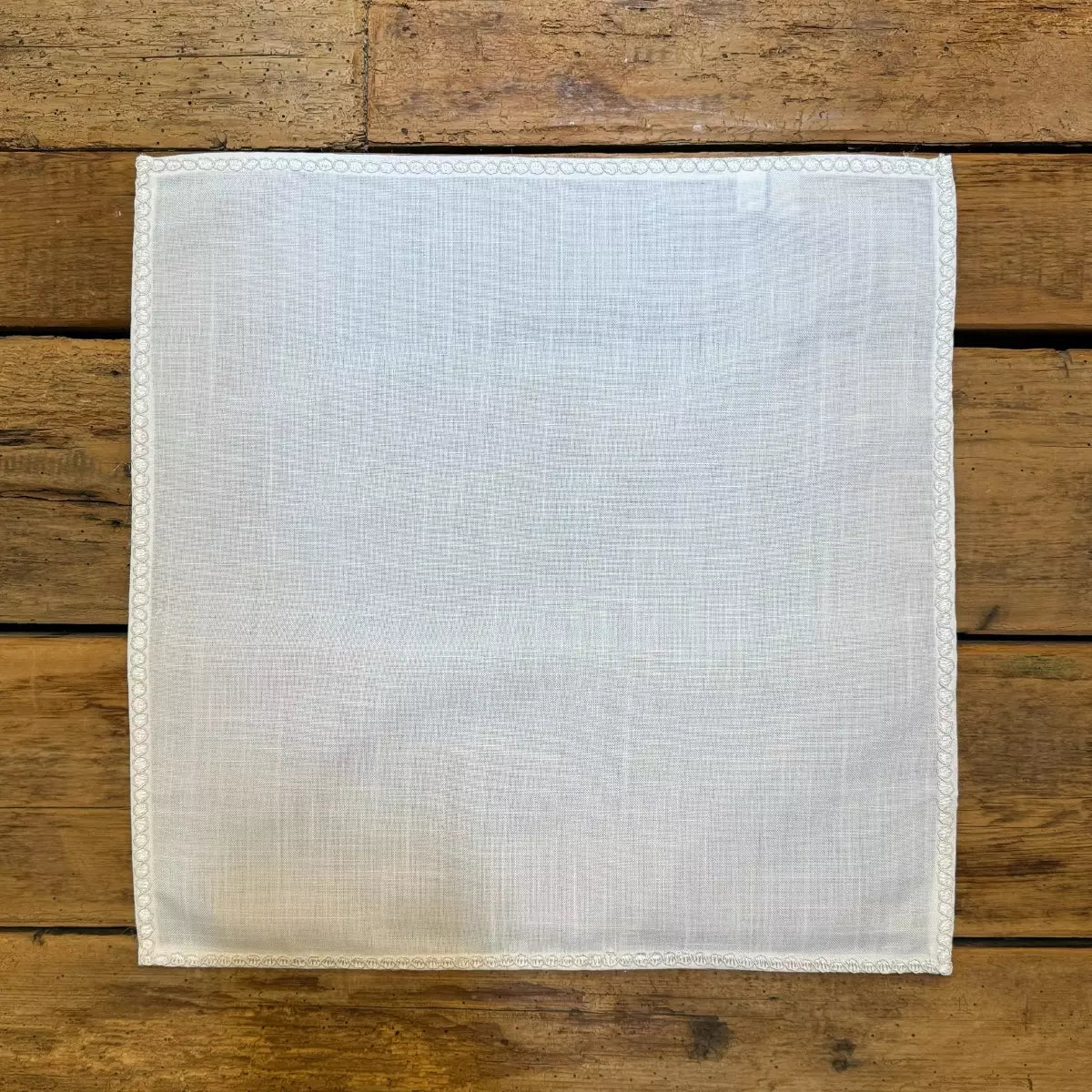 Guardanapo Poliéster e Renda Offwhite 44 x 44cm