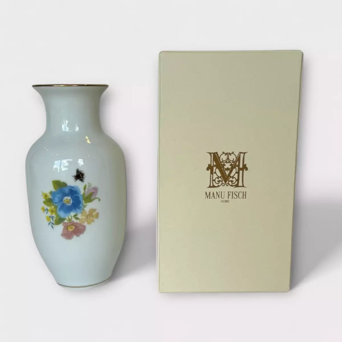Vaso de mesa Porcelana Filete Ouro 8 x 15,50cm