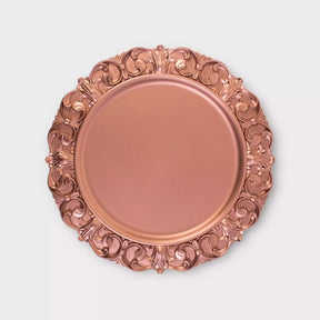 Sousplat Jantar Cobre Relevo Arabescos PU 35,5cm