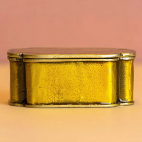 Caixa Metal Amarelo e Dourado 2,50 x 4,50 x 6,50cm