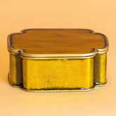 Caixa Metal Amarelo e Dourado 2,50 x 4,50 x 6,50cm