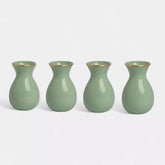 Kit Mini Vaso de Mesa Maria de Porcelana Verde 7 x 5cm