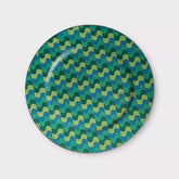 Sousplat Geométrico de Ondas Azul e Verde PU 33cm