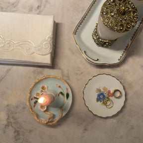 Toalha de Bandeja/Lavabo Branco Linho e Renda 42 x 29cm