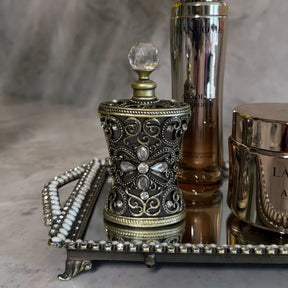 Vidro para Perfume Metal Dourado 11 x 6 x 4cm
